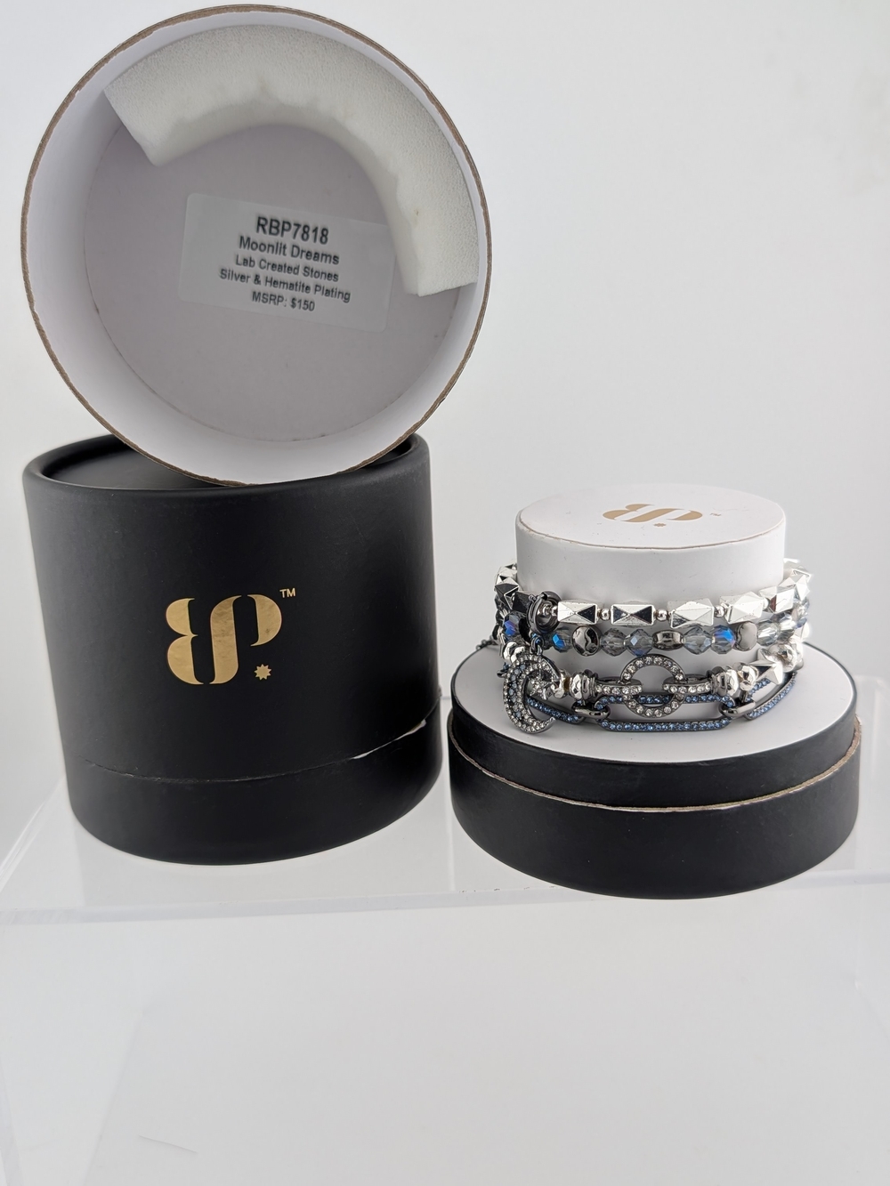 BP Moonlit Dreams Silver & Blue Stackable Bracelet Set